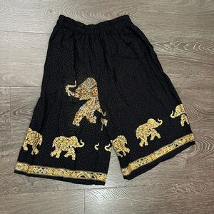 Navy and gold elephant pants